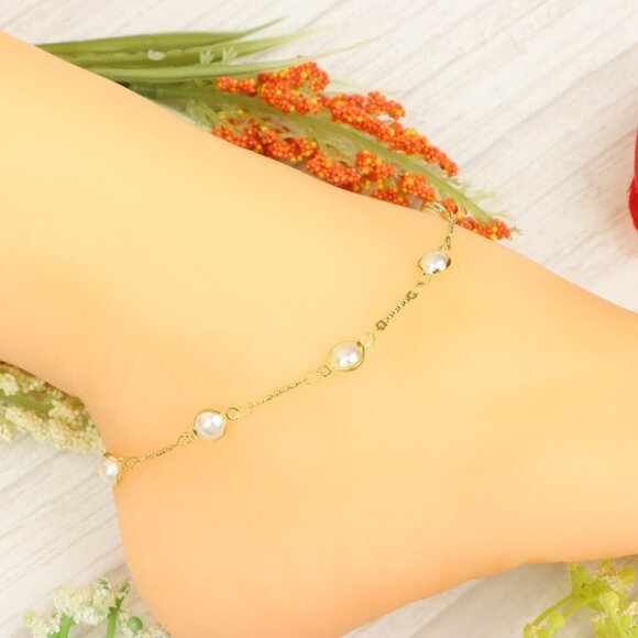 "Handmade Anklet – Elegant & Delicate Jewelry for Women | UNVRC1106 - Picture 9 of 10